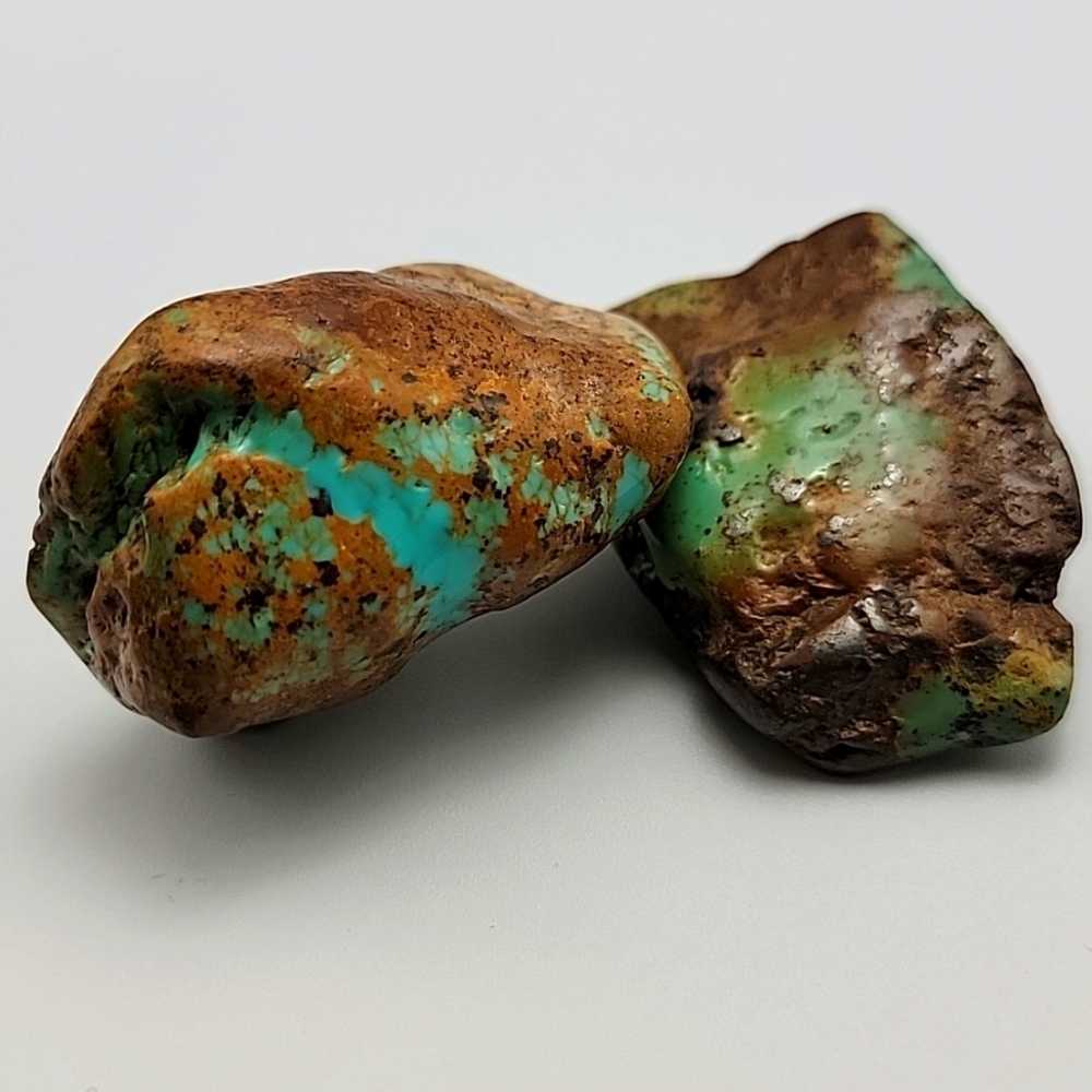 Natural Royston Pilot Mountain Fox Blue Gem Turquoise Polished 2 Specimen Nugget